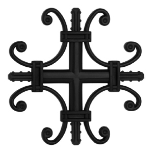 Black Flower Georgian Bar Motif, 0134
