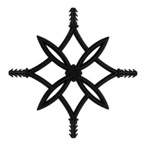 Black Quadruple Diamond Georgian Bar Motif, DBM-05