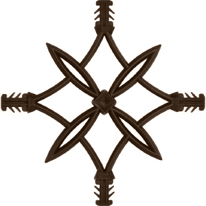 Dark Oak Quadruple Diamond Georgian Bar Motif, DBM-08